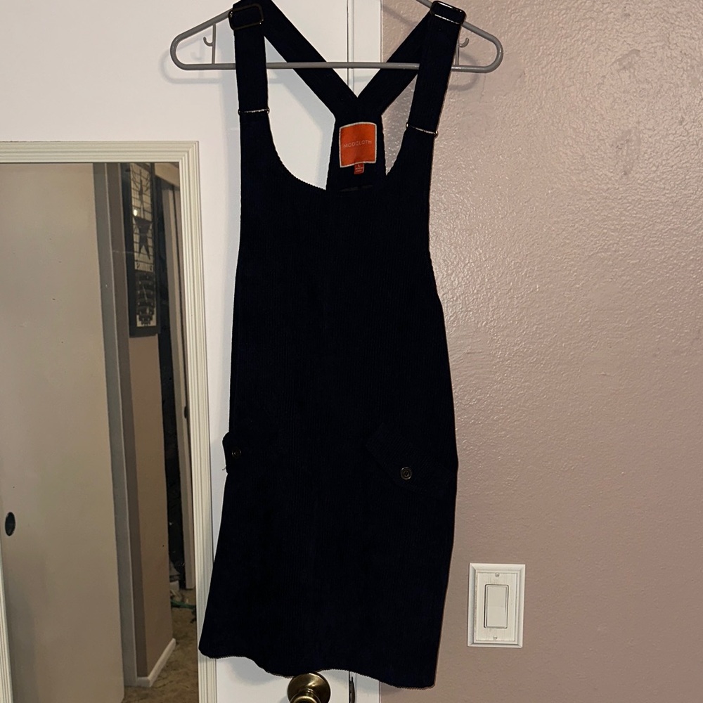 Modcloth Black Corduroy Mini Dress